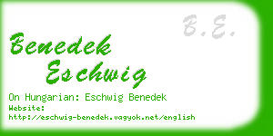 benedek eschwig business card
